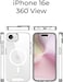 Glassology Clear Magnetic Case for iPhone 16e, Crystal Clear Hard Back Cover, Shockproof Silicone Frame