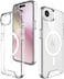 Glassology Clear Magnetic Case for iPhone 16e, Crystal Clear Hard Back Cover, Shockproof Silicone Frame