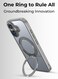 Glassology 360&deg; Rotating Ring Stand Magnetic Case Compatible with iPhone 17 &ndash; Grey, Shockproof, Slim Protective Cover with Magnetic Charging Support