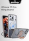 Glassology 360° Rotating Ring Stand Magnetic Case Compatible with iPhone 17 Pro – Grey, Shockproof, Slim Protective Cover with Magnetic Charging Support
