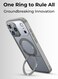 Glassology 360&deg; Rotating Ring Stand Magnetic Case Compatible with iPhone 17 Pro Max &ndash; Grey, Shockproof, Slim Protective Cover with Magnetic Charging Support