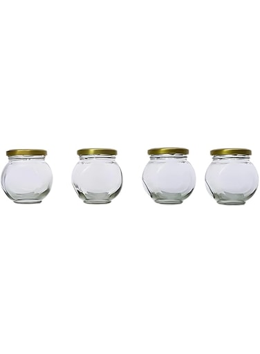 190ml Glass Spice Jar Containers Set, 4 PCS Airtight Canisters for Kitchen Storage, Ideal for Spices, Dry Fruit, Honey, Airtight Glass Containers for Freshness, Clear Food Jars &amp; Kitchen Organizer
