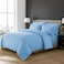 MAXQON 6-Piece Duvet Cover Set &ndash;Queen Size, Includes 1 Duvet Cover(220x240cm), 1 Fitted Sheet(150x200+30cm) 4 Pillowcases(53x75cm), Color Sky blue
