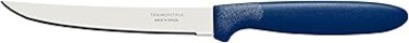 Tramontina Ipanema 2 Pieces Steak Knife Set with Micro Serrated Edge Stainless Steel Blades and Blue Polypropylene Handles