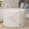 Goodpick Large Laundry Basket Decorative White Basket for Blankets, Baby Storage Basket for Nursery, Living Room, Bedroom, Big Rope Hamper 17.7 x 12.6 Inches, White