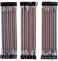 120pcs Multicolored Dupont Wire 40pin Male to Female, 40pin Male to Male, 40pin Female to Female Breadboard Jumper Ribbon Cables Kit Compatible with Arduino Projects