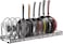 SKY-TOUCH Pot and Pan Organizers Rack : Expandable Pot Lid Organizer Holder with 10 Adjustable Compartment Cookware Plate Rack for Kitchen Cabinet Black