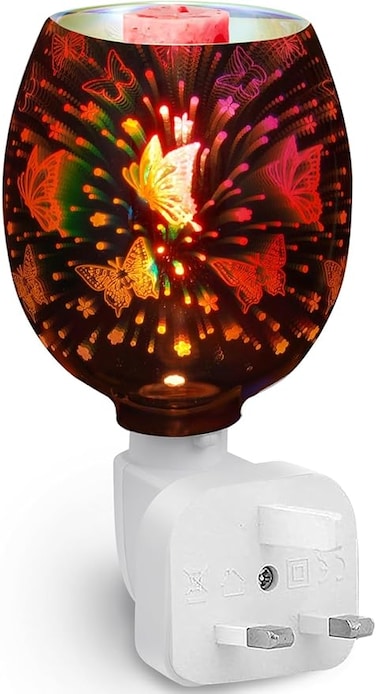 3D Firework Design Plug-in Electric Oil Burner - Dual Functionality with Wax Melts and Night Light - Perfect for Home, Office, and Bedroom