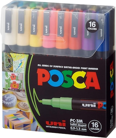 16-Color Paint Marker Set, PC-3M Fine