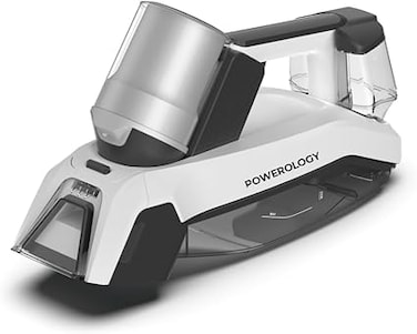 Powerology Spot Cleaner 60W,Water Spray,Scrub,8000Pa Suction,Handheld &amp; Portable,Digital Battery Display,Multi-Surface Cleaning,Dual-Tank Suction For Clean &amp; Dirty Water,Compact &amp; Easy To Store