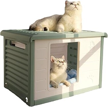 TDOO Cat Litter Box Large, Cozy Pet Bed House, Indoor/Outdoor Waterproof Pet House, for ​Cat and Small Dog, Warm Cave Sleeping Bed Nest for Cats and Dogs, Anti-splashing &amp; Easy Cleaning
