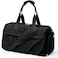 Gym Bag for Women Men with Shoe Compartment, Sport Duffel Bag, Waterproof Travel Bag for Yoga with Trolley Sleeve, Black, A-Black, Shoe Compartment