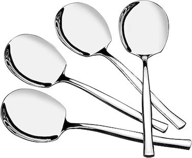 Tyminin 5 Pieces Stainless Steel Buffet Serving Spoon, Large Serving Tablespoons, Silver Serving Spoons Set
