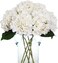Kimura's Cabin (White) - Fake White Flowers Artificial Silk Hydrangea Flowers Bouquets Faux Hydrangea Stems 3Pcs for Home Table Centrepieces Wedding Party Decoration (White)