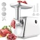 3Clock Electric Meat Grinder 2000W, Meat Mincer with 3 Grinding Plates and Sausage Stuffing Tubes for Home Use &amp;Commercial, Stainless Steel/Silver/2000W (Max)