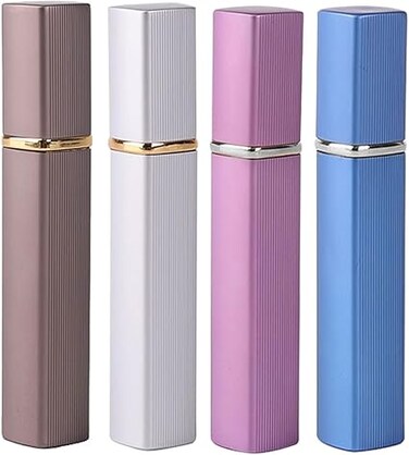 ECVV ﻿ 4-Pack Mini Refillable Perfume Atomizer Bottles: Portable Spray Containers for Travel &amp; Outings, 10ml Capacity, Multicolor Perfume Spray Dispense Case