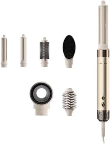 Airbot Hyperstyler &amp;Dryer Hair Straightening Set with Styler and Wrap, Professional Hair Tools for Curly Hair, Gold.
