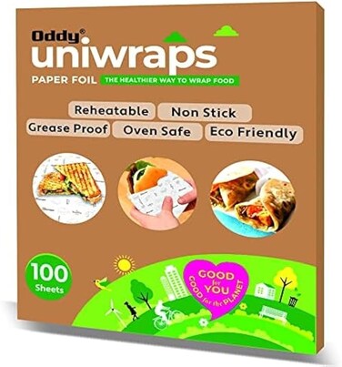 Uniwraps Food Wrapping Paper Sheets   Wrap Roti, Parantha, Sandwich, Burger &amp; More! Keep Food Safe &amp; Fresh   10x12 Inches, Pack of 100 Sheets