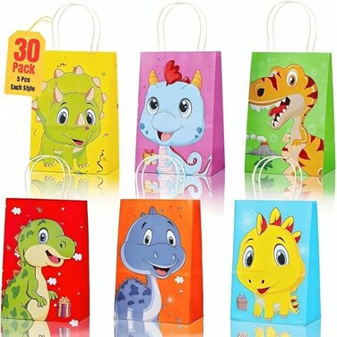Generic 30 Pack Rainbow Gift Bags Candy Paper Bags with Stickers 5.1 x 3.1 x 9.4 Inches Snack Sweet Craft Bags for Birthday Wedding Party Anniversaries with Stickers