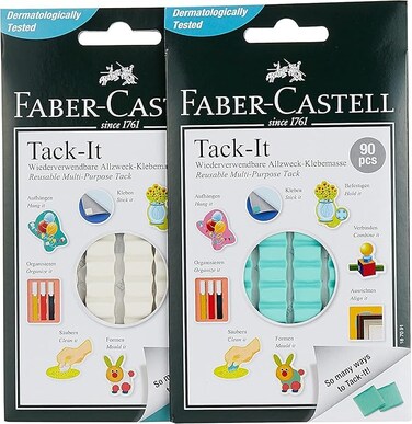 reusable adhesive tack it, green/white, pack of 2