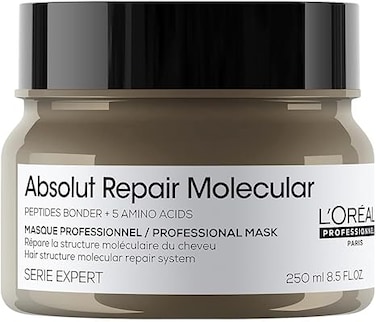 Absolut Repair Molecular Professional Concentrated Rinse-off Mask, Repair Damage &amp; Restore Strength, Extra Detangling &amp; Suppleness, For All Damaged Hair Types,SERIE EXPERT,250ml