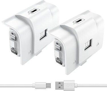 2 Pack Rechargeable Controller Battery Pack for Xbox One/Xbox Series X S with 4 Battery Cover Play and Charge Kit with Micro USB Charging Cable for Xbox 1 S/X/Elite Wireless Remote