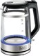 Glass Kettle, 2200W Heating, Double Wall Wrap Protection, 1.7L Capacity, Premium Stainless Steel Finish, Blue LED Illumination, 360&deg; Cordless Base, Easy Pour, Multi Color