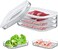 CENXI Meat Container for Fridge, Bacon Lunch Meat Container for Refrigerator, Meal Prep Containers, Stackable Food Storage Boxes with Lid for Cold Cuts, Salami, Deli, Lunch Meat, BPA Free, 18.6oz