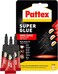 Pattex Super Glue Mini Dose, Strong All Purpose Adhesive For Repairs , Easy To Use Instant Super Glue, 3X1G