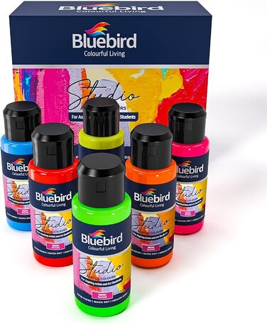 Acrylic Paints, Neon Colors. 6-Pack 100 ML each, Basic Acrylic Paint For Kids, Students &amp; Beginner Artists