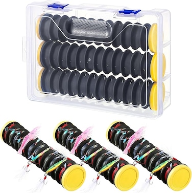 3 Pack Fishing Line Storage Holders Organizer, Keep Your Fishing Lines Entanglement Free, Fishing Line Spooler Winder, Fishing Line Hook and Leader Keeper with Rigging Spools