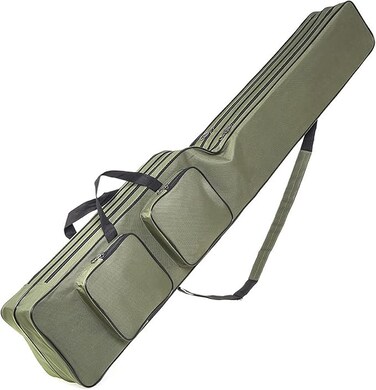 fishing rod bag Two Layer 130cm Fishing Rod Reel Bag Fishing Pole Gear Tackle Tool Carry Case Carrier Travel Bag Storage Bag Organizer Fishing Cover Bag