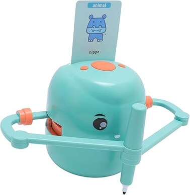 Smart Drawing Robot, Drawing Robot for Kids Children, Interactive Robot Drawing Machine, Automatic Drawing Educational Machine with 100 Drawing Cards 2 Pens (Light Green)