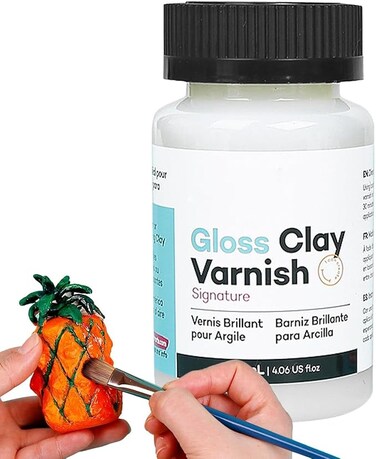 Clay Varnish, Gloss Acrylic Varnish for Air-Dry Clay, Ceramics, Wood, Oil Paintings, Waterproof Glaze, Prevents Crazing &amp; Yellowing, Durable Gloss Finish for Artwork Protection (1 PCS 120ml)