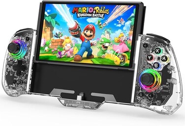 Wired Joypad Switch Controllers for Switch/OLED, RGB One-Piece Switch Controller Joypad Replacement Controller for Handheld Mode with Adjustable TURBO,Dual Motor Vibration,Back Map Button