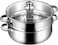 Tier Stainless Steel Steamer For Cooking, 7-Inch Multi-Layer Steamer Pot With Handles On Both Sides, Steamer Capsule Bottom With Glass Lid - Dumpling Steamer Food, Steam Pot, Veggie Steamer