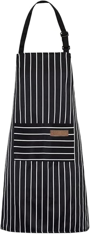 ECVV Heavy Duty Canvas Work Apron, Full Body Workwear Apron with Adjustable Straps and Large Pockets for Men Women, Shop Apron Wood Working Gits for Men