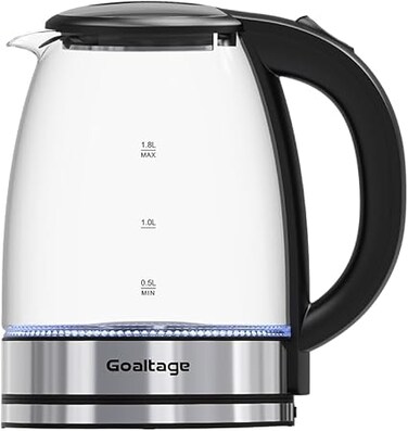 Goaltage KTL01 AquaGlow Electric Kettle with Quick Boiling, Automatic Shut-Off, Heat-Resistant Handle, LED Indicator and Stylish Design, Fast, Safe, and Stylish Hot Water Solution