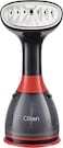 Clikon 280 Milliliter Travel Friendly Handheld Portable Garment Steamer with Cloth &amp; Lint Brush, Detachable Water Tank, Stainless Steel Panel, 1500 Watts, 2 Years Warranty, Black and Red - CK4035