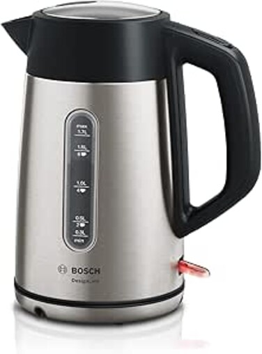 Bosch Kettle, DesignLine, Triple safety feature, Limescale filter, Stainless Steel, TWK4P440GB, 1 Year Manufacturer Warranty