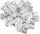 50 pcs Aluminum Crimping Loop Sleeve Clips with Double Ferrules/Holes for 4.0mm Cable Wire Rope Silver Tone