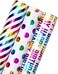 Rainbow Gift Wrapping Paper Rolls, 9 Meter Gift Wrapping Paper Roll, 3 Different Style Multicolor Sheets (43cm X 3m) Gift Wrap for Birthday, Holiday, Wedding, ورق تغليف هدايا