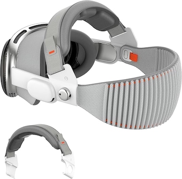 Adjustable Head Strap Compatible with Apple Vision Pro Accessories, Comfortable Head Strap with Soft Sponge Pads for Vision Pro, Facial Pressure Relief