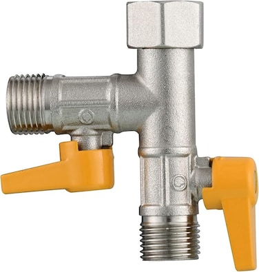 Brass 3 Way Shower Diverter Valve T Adapter Shut-Off Valve for Showerhead and Shower Arm