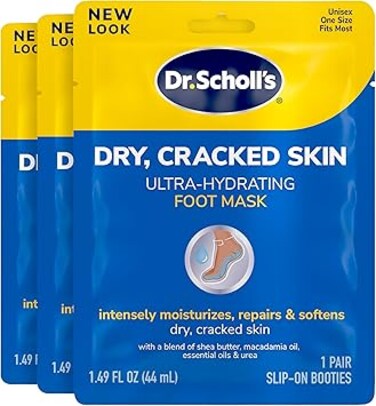 Dr. Scholl&#39;s Ultra Hydrating Foot Peel Mask 3 Pack, Intensely Moisturizes Repairs and Softens Rough Dry Skin with Urea, 3 Count 1 Pair