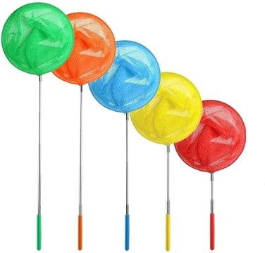 Telescopic Extendable Butterfly Fishing Net for Kids (5 Colors) - 5 Pieces