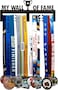 My Wall of Fame Medal Holder Metal Marathon Display Hanger Rack Medal Hanger Display Wall Mounted Sports Medals Frame Race Medal Shelf over 30 Medals Easy to Install for Soccer Gymnastics Award, Black