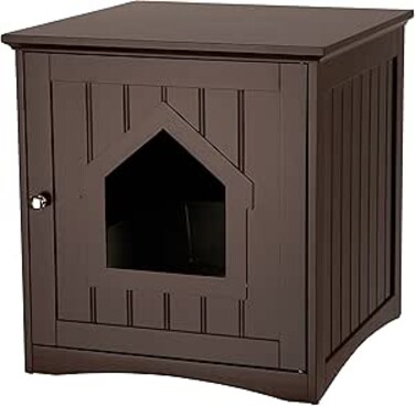 TRIXIE Litter Box Enclosure, Hidden Kitty Litter Box Cabinet, Furniture Style, Espresso-Brown 19.84 LBS