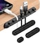 Cable Holder Clips,4Pack Black Self Adhesive Cord Holder, Ideal Cable Management Cord Organizer Wire Keeper for Desk,Nightstand, Phone Charger,Computer,Home,Office,TV(1,3,5,7Slots)