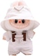 17cm Doll Clothes Suitable for 17cm labubu Dolls Accessories Sitting 1romper+1hat White Set No Doll